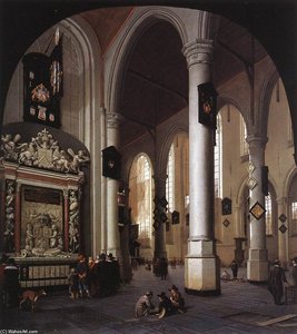 Interior Of The Oude Kerk, Delft, With The Tomb Of Admiral Tromp — Hendrick Corneliszoon Van Vliet