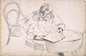 A Lesson, Little Girl Reading The Alphabet — Paul César Helleu