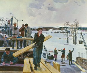 In The Vastness Of Suburban Construction Site — Aleksandr Deyneka