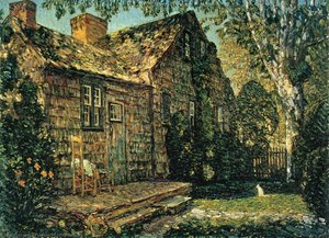 Little Old Cottage, Egypt Lane, East Hampton — Frederick Childe Hassam, Impressionist Landscape