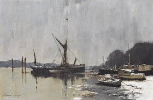 Winter Morning, Pin Mill, Suffolk — Edward Seago
