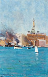 Circular quay, sydney harbour, (1895)