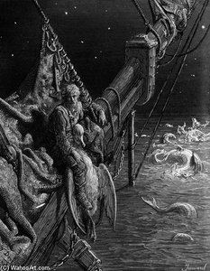 Морски Човек Гази Змије У Океану — Gustav Dore