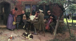 Musicians outside an Inn