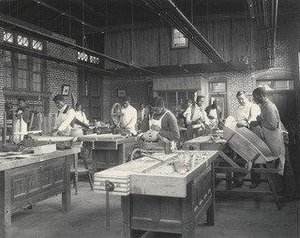Trade School A corner of the wheelwright shop