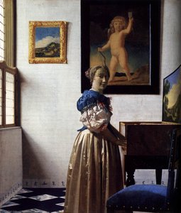 Una Dama Apoyada En Un Virginal — Johannes Vermeer