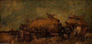 The Hayfield — Adolphe Joseph Thomas Monticelli