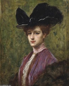 An Elegant Lady In A Black Hat