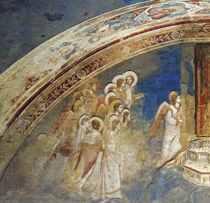 God Sends Gabriel To The Virgin (detail) — Giotto Di Bondone
