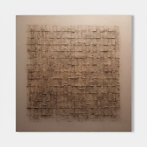 Monolithische Gelassenheit: Eine Taktile Studie Von Strukturierter Erde Und Zeitlosem Geometrischem Relief — David Moreau, Gips- & Texturkunst
