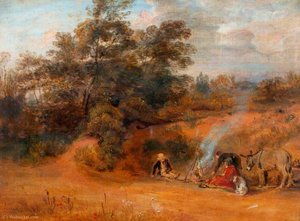 Landscape Gypsies With Two Donkeys And A Dog — Sir David Wilkie