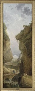 Vue De Montagne Avec Glaciers, Composition Décorative — Hubert Robert
