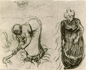 Sketch Of Two Women — Vincent Willem Van Gogh, Post-impressionism