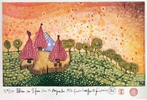 Hide Under The Meadow It Begins To Rain — Friedensreich Hundertwasser
