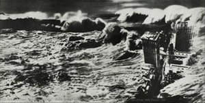 Book jacket design for Upton Sinclair's book 'After the Flood'