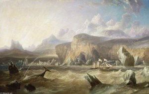 A Whaler Off A Mountainous Coast — John Wilson Carmichael