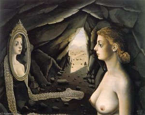 Woman Before A Mirror — Paul Delvaux