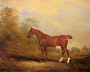 Cecil, A Favorite Hunter Of The Earl Of Jersey In A Landscape — John Ferneley, Snr