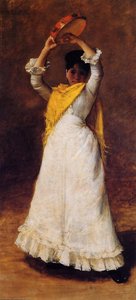 The Tamborine Girl (also Known As Mrs. Chase As A Spanish Dancer) — William Merritt Chase, Impressionism