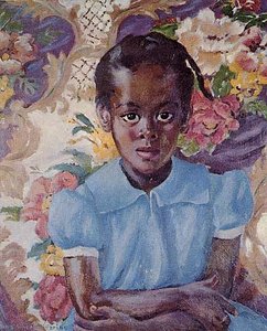 Little Brown Girl, (painting) — Laura Wheeler Waring