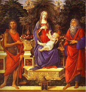 Jungfrau Und Kind Mit Dem Heiligen Johannes Dem Täufer — Sandro Botticelli