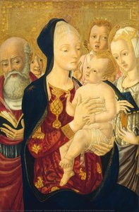 Madonna And Child With Saint Jerome, Saint Catherine Of Alexandria And Angels — Matteo Di Giovanni Di Bartolo