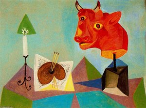 Candle, Palette, Head Of Red Bull — Pablo Picasso, Cubism