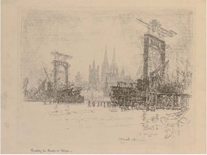 Building The Bridge — Joseph Pennell