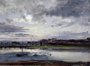 The Elbe And Dresden Neustadt In The Evening Light — Johan Christian Claussen Dahl, Romanticism