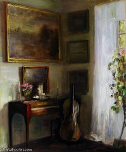 Interior With Cello And Spinet — Carl Vilhelm Holsoe