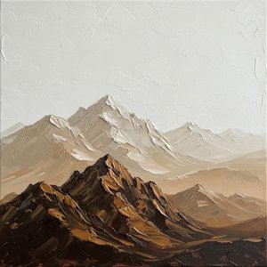Monolithische Echos Von Umbra-gipfeln In Einer Skulpturalen Atmosphärischen Landschaft — David Moreau, Gips- & Texturkunst