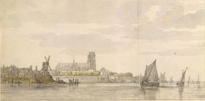 View Of The Groote Kerk In Dordrecht From The River Maas — Aelbert Jacobsz Cuyp