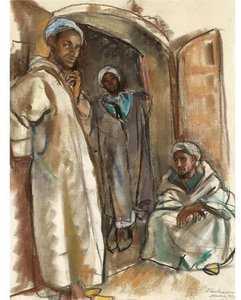 Three Figures In The Doorway. Marrakesh — Zinaida Serebriakova