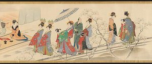 三幅神吉原通い図巻 「全盛季春遊戯」 Three Gods Of Good Fortune Visit The Yoshiwara Or “scenes Of Pleasure At The Height Of Spring” — Chobunsai Eishi