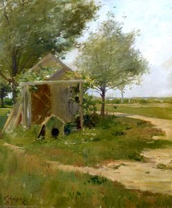 The Back Yard, Shinnecock, Long Island, New York — William Merritt Chase