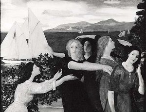 Across The Harbor, (painting) — Arthur B. Davies