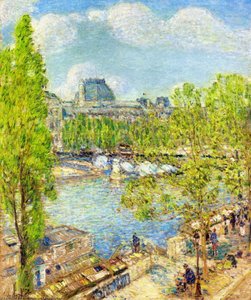 April, Quai Voltaire, Paris — Frederick Childe Hassam, Impressionism