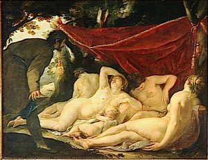Venus Et Les Graces Surprises Par Un Mortel Dit Autrefois Cimon Et Ephigene — Jacques Blanchard, Baroque Art