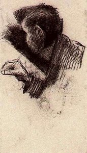 Man, Drawing Or Writing — Vincent Willem Van Gogh, Post-impressionist Expression