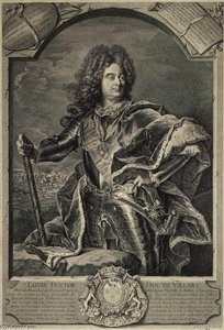 Portrait Of Louis Hector, Duc De Villars, Marshal Of France — Pierre Drevet, Baroque Portraiture