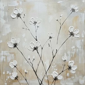 Ethereal Radiance: A Monochromatic Study Of Organic Growth And Textured Serenity — David Moreau
