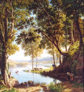 A Wood Scene On The Margin Of Keswick Lake (derwentwater) — Уильям Хавелл