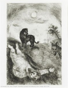 Rebellious Prophet Was Killed By A Lion (i Kings, Xiii, 24 28) — Marc Chagall, Surrealist Expression