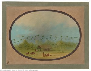 A Small Tobos Village — George Catlin