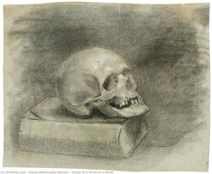 Study Of A Skull On A Book — Paula Modersohn-becker, Early Modern Expression