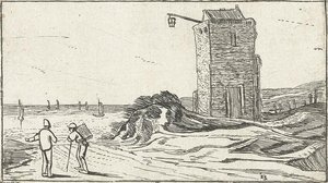 Path Along A Lighthouse On The Beach — Esaias Van De Velde