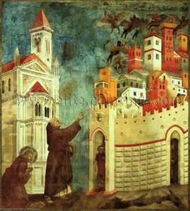 The Devils Cast Out Of Arezzo, Before 1300, Fresco, U — Giotto Di Bondone