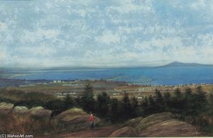 Dun Laoghaire Harbour And Dublin Bay From Killiney Hill — Andrew Nicholl