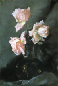 Roses In A Vase — John La Farge