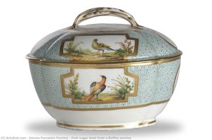 Oval Sugar Bowl From A Buffon Service — Sèvres Porcelain Factory